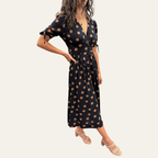 The Jessy | Elegant Polka Dot V-Neck Dress