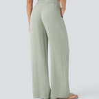 The Elodie Linen Wide-Leg Trouser in Sage Green