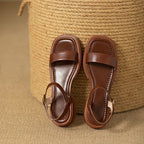 Paige – Minimal Leather Strap Sandals