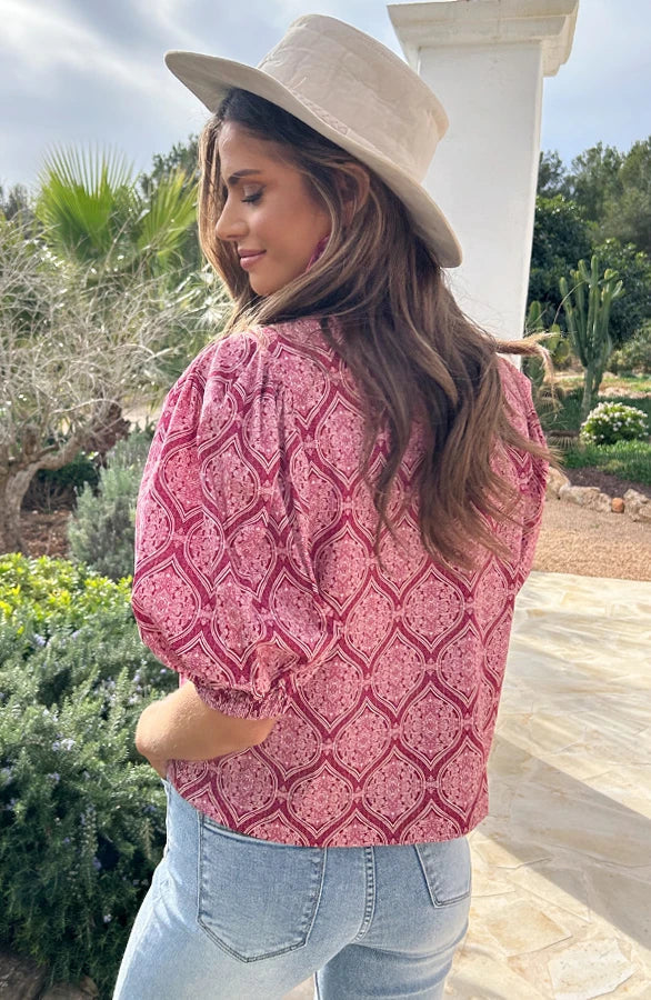 Van Laren | Abbey Blouse met Pofmouwen