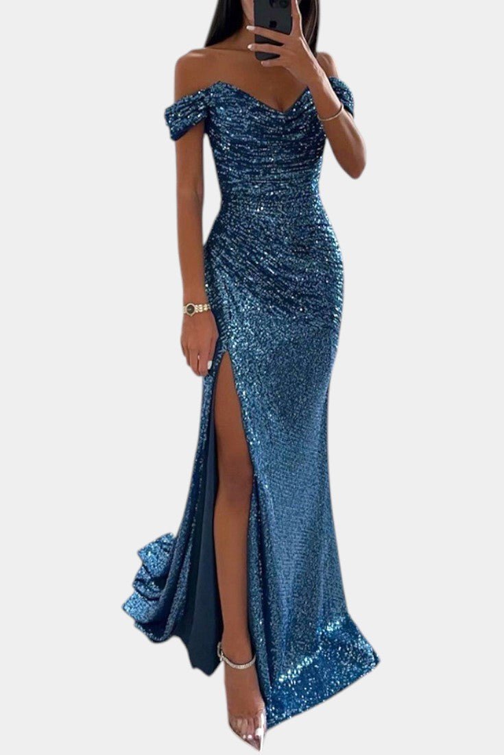 Ariel | Off-Shoulder Sequin Mermaid Gown