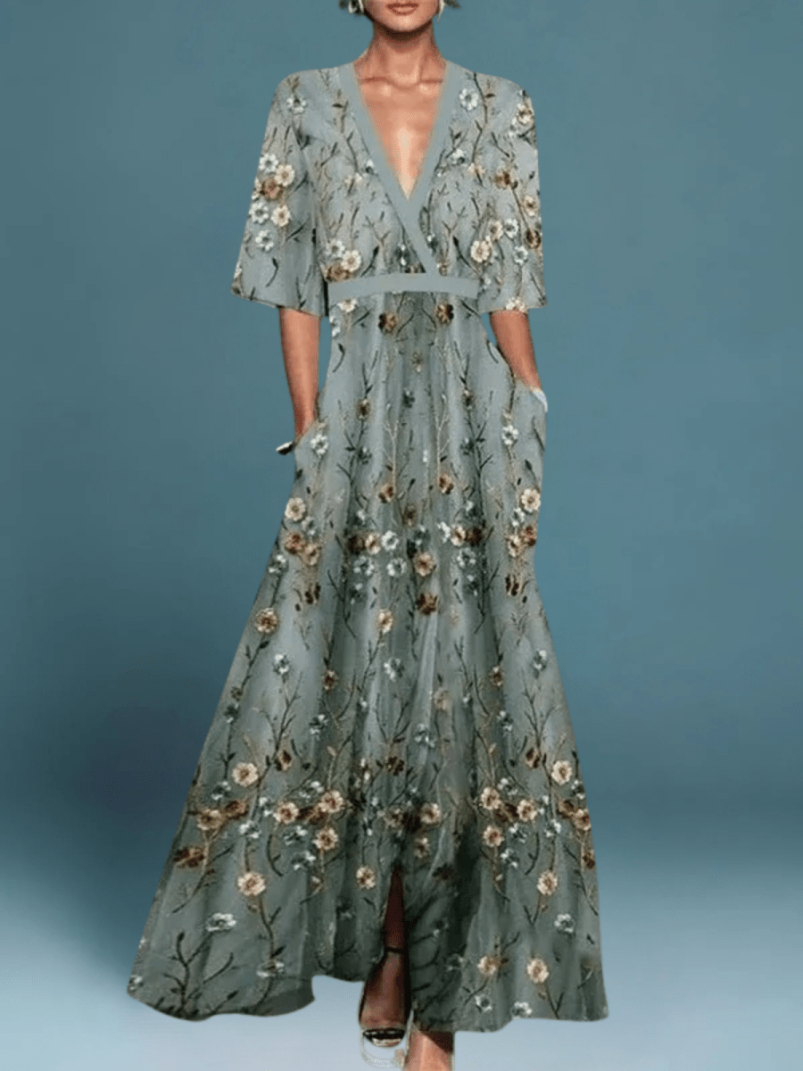 AVA™ | ELEGANT FLORAL DRESS