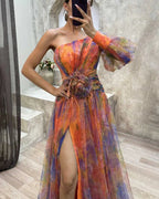 BEATRICE | ONE-SHOULDER LONG SLEEVE DRESS