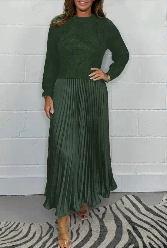 Claudia | Jersey Top and Pleated Skirt