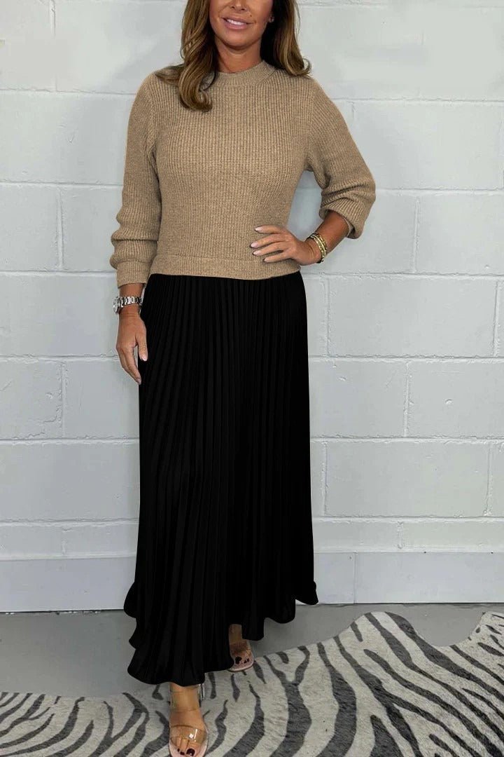 Claudia | Jersey Top and Pleated Skirt