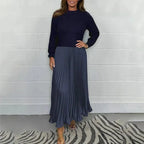 Claudia | Jersey Top and Pleated Skirt