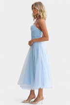 Eileen | Corset Tulle Midi Dress