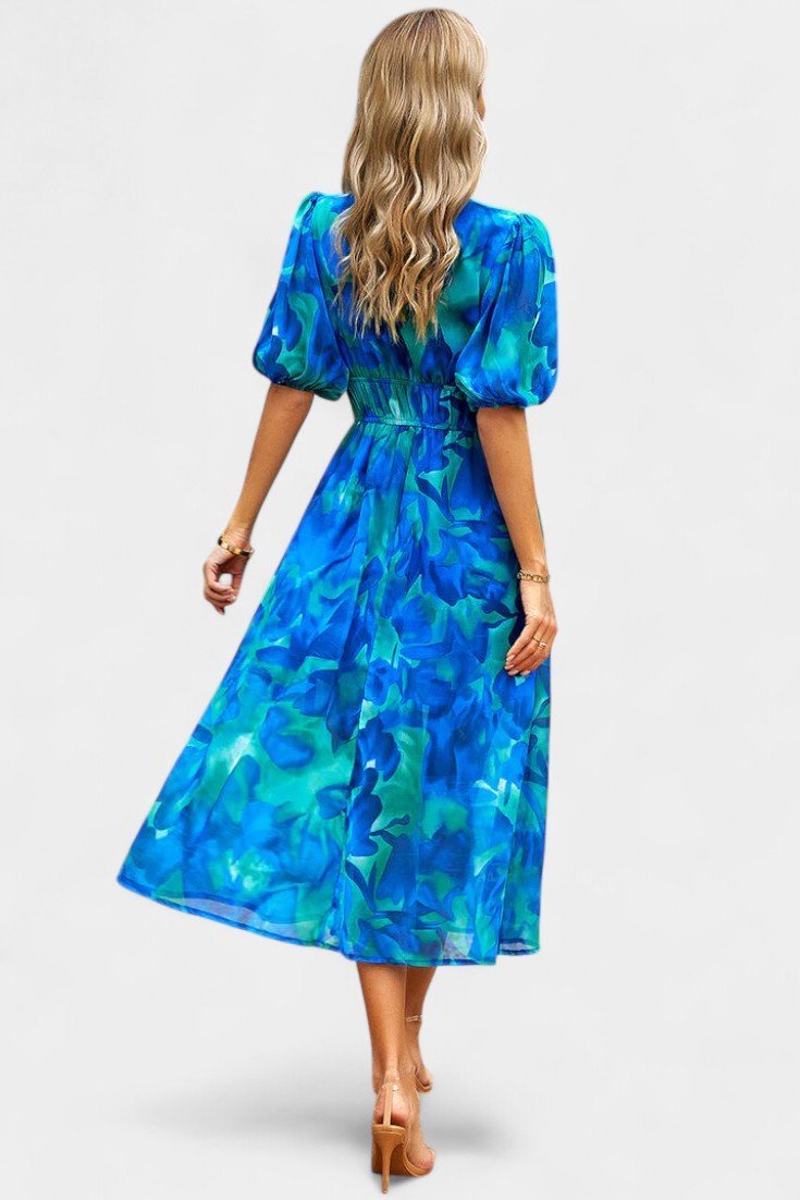 Georgina | V-Neck Floral Midi Dress