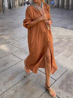 GRACE | CASUAL LONG BUTTONED DRESS