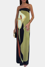 Laura | Strapless Printed Maxi Dress