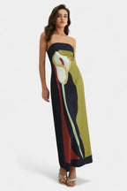 Laura | Strapless Printed Maxi Dress