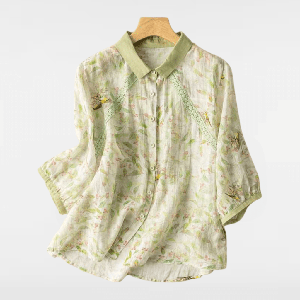 NICOLE | LONG SLEEVED CASUAL LINEN BLOUSE