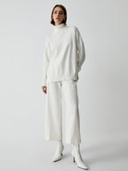 Semi-Sheer Wide Leg Culotte Pants