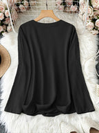 YAHNA | CLASSIC LONG SLEEVE V-NECK TOP